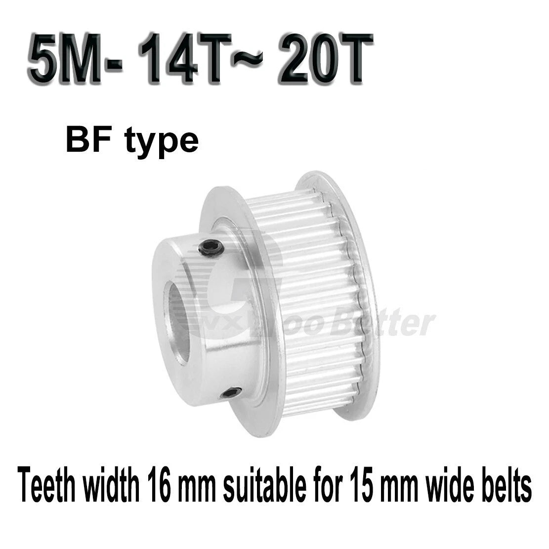 5M Pulleys BF-type 14T~20T Timing Belt Pulley Bore=5mm~20mm Tooth width=16 mm