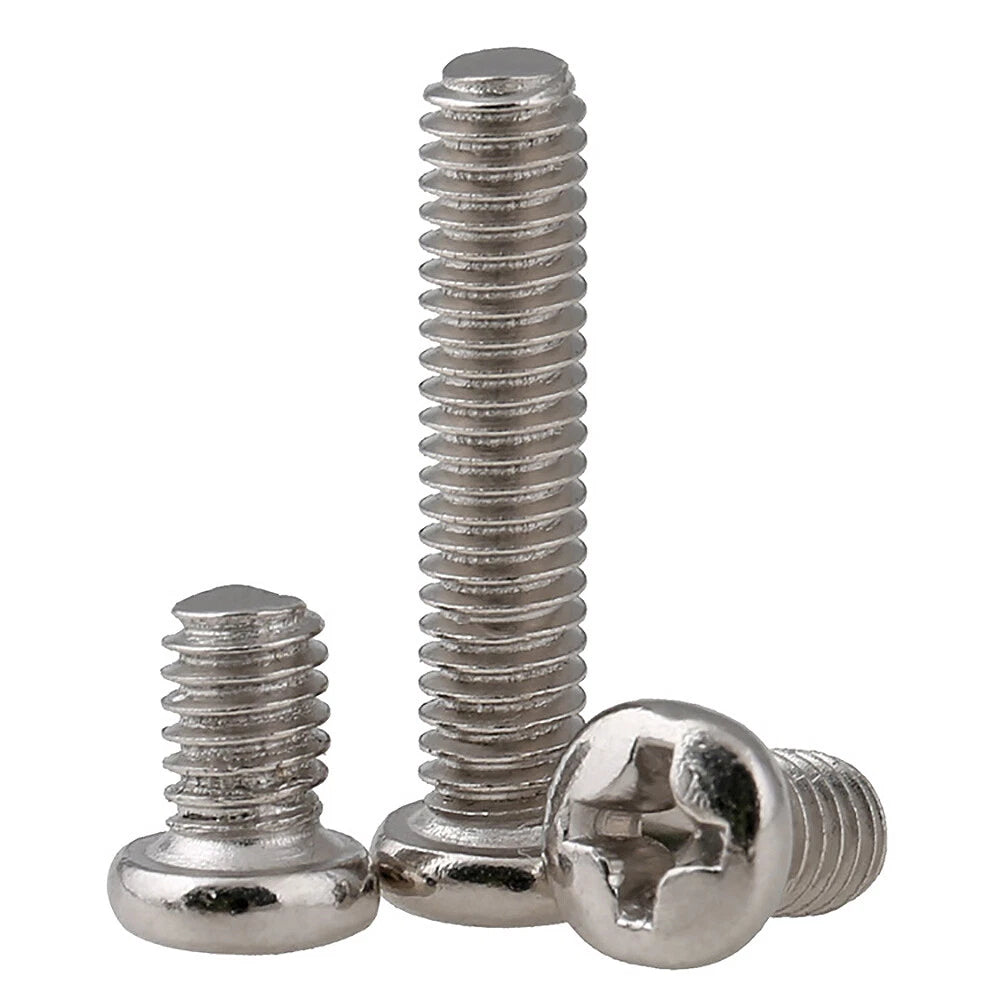 M3 M4 Pozi Pan Head Machine Screws A2 Stainless Steel — Multiple Sizes & Pack Quantities