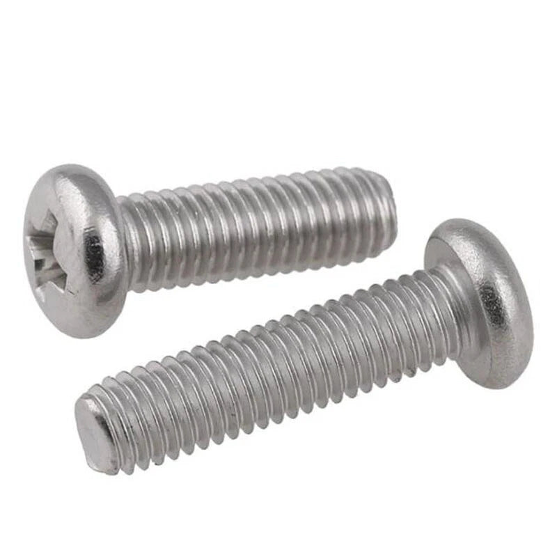 M5 M6 Phillips Pan Head Machine Screws — A2 304 Stainless Steel, Multiple Lengths