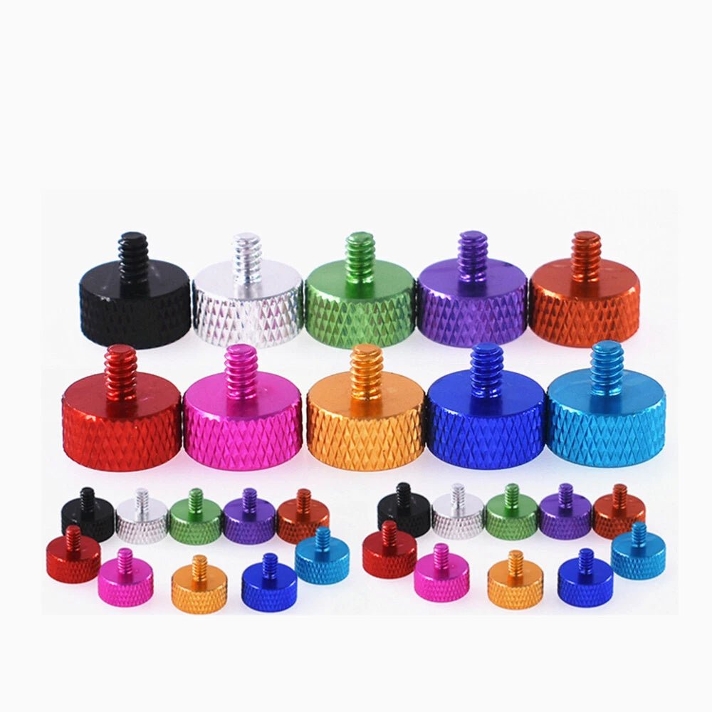 6 - 32 UNC Flat Knurled Thumb Screws for PC Case — Aluminum Alloy, 10 Colors - HomeDIYer