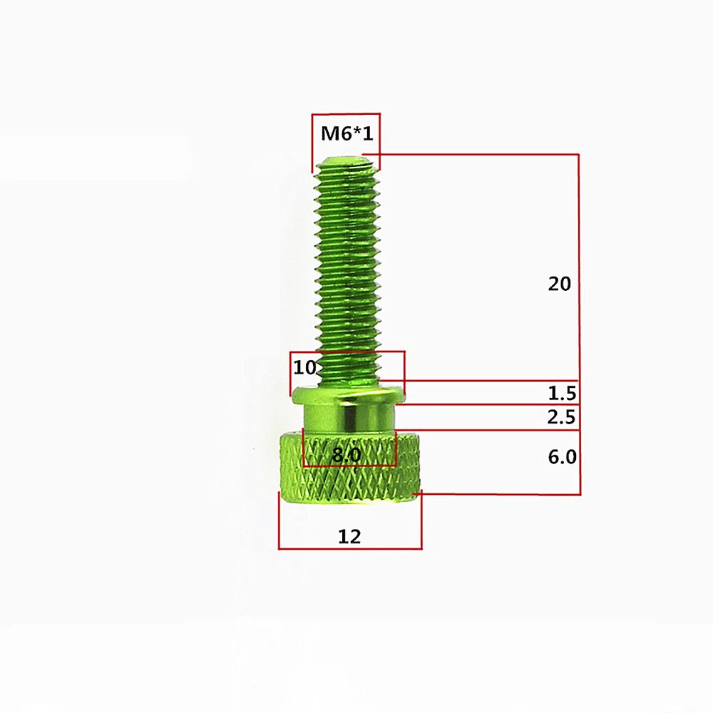 M6 x20mm Grip Knob Bolt Knurled Thumb Screw Flat Thumb Screws Hand Tighten Screw