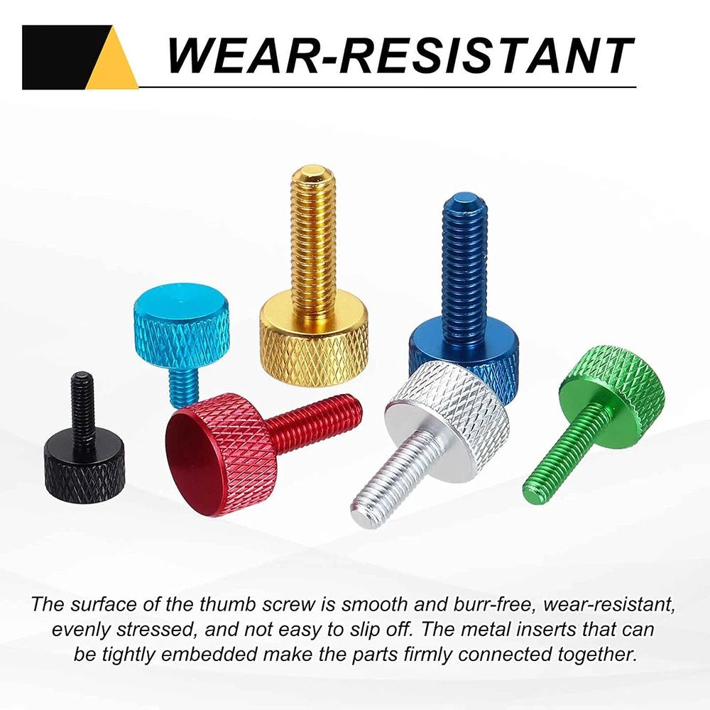 M3 M4 Knurled Thumb Screws – Aluminum Alloy Flat Head Hand Knob Bolts