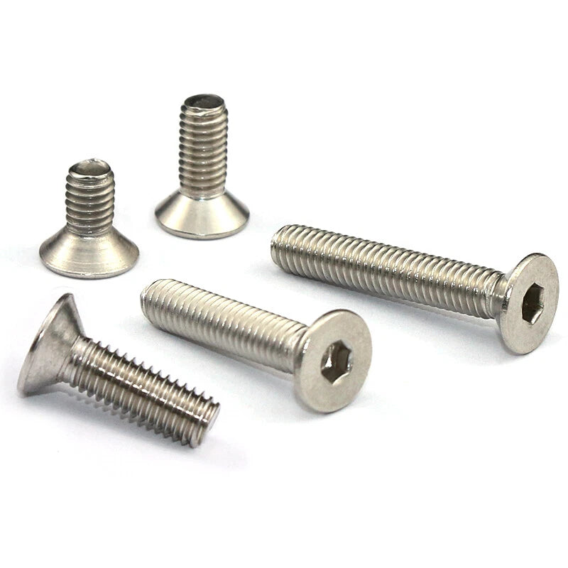 M1.6 M2–M6 Countersunk Hex Socket Machine Screws – A2 Stainless Steel, Fully Threaded (3–40mm Overall Length)M1.6 M2–M6 Countersunk Hex Socket Machine Screws – A2 Stainless Steel, Fully Threaded (3–40mm Overall Length)