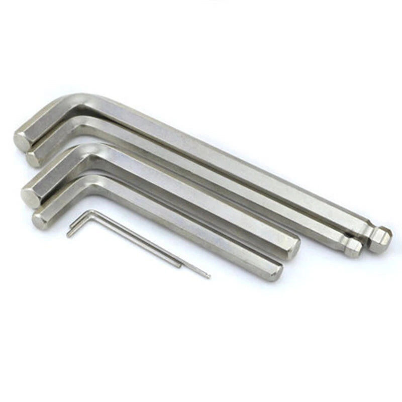L-shaped Allen Key Ball Head/Flat Head Hex Wrench Tools Nickel-plated 1/16-1/2