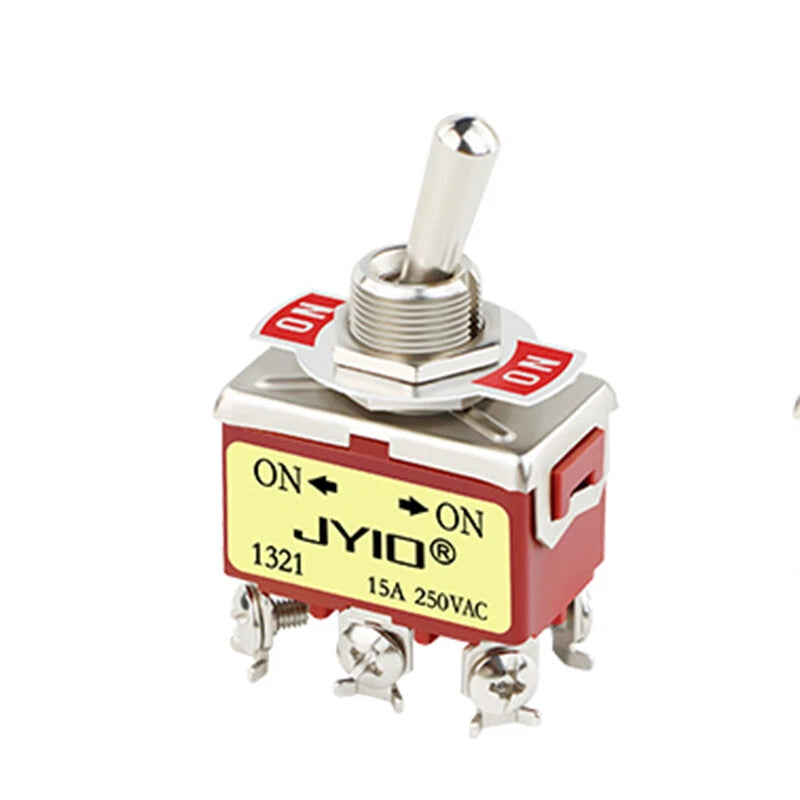 6-Pin DPDT Toggle Switch ON/OFF 2-Position 15A 250VAC – E-TEN 1321 (Car, Boat, Panel)