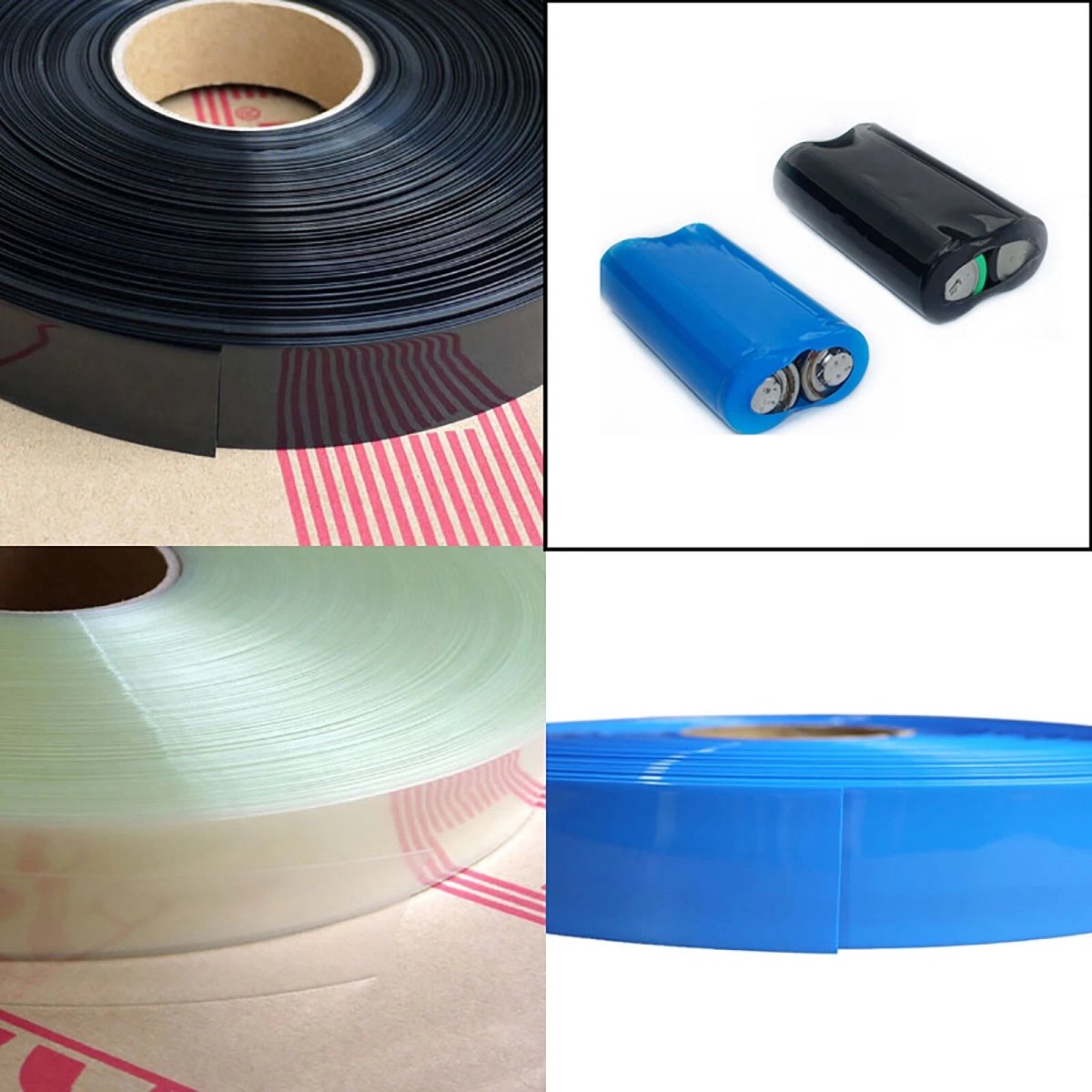 PVC Heat Shrink Tubing for RC Battery Packs — 9mm to 200mm Flat Width, Black Blue Clear - HomeDIYer