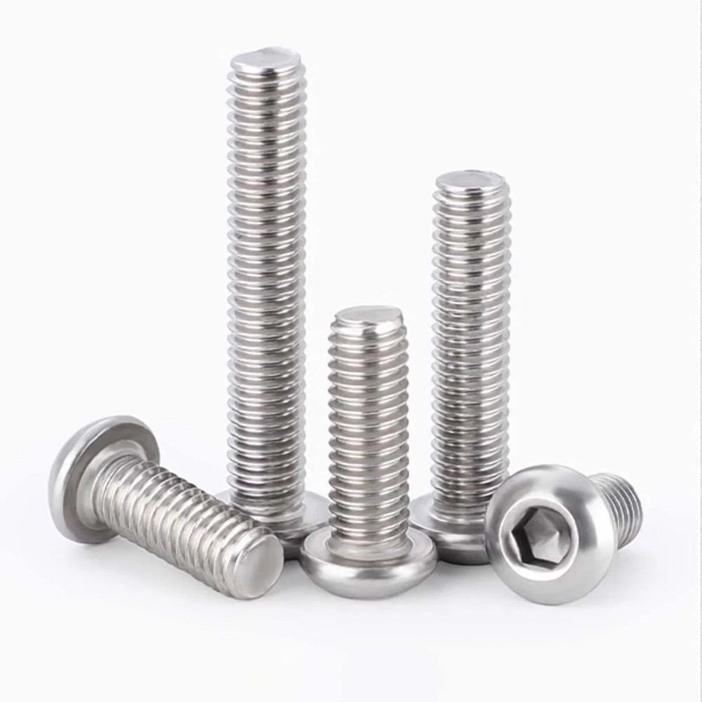 M1.6–M5 A2 Stainless Steel Button Head Socket Cap Screws – Round Pan Head, Hex Drive, Fully Threaded