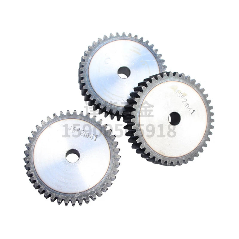 1/1.5/2 Modul Spur Gear 12-100 Teeth 10/15/20mm Thick 45#Steel Transmission Gear
