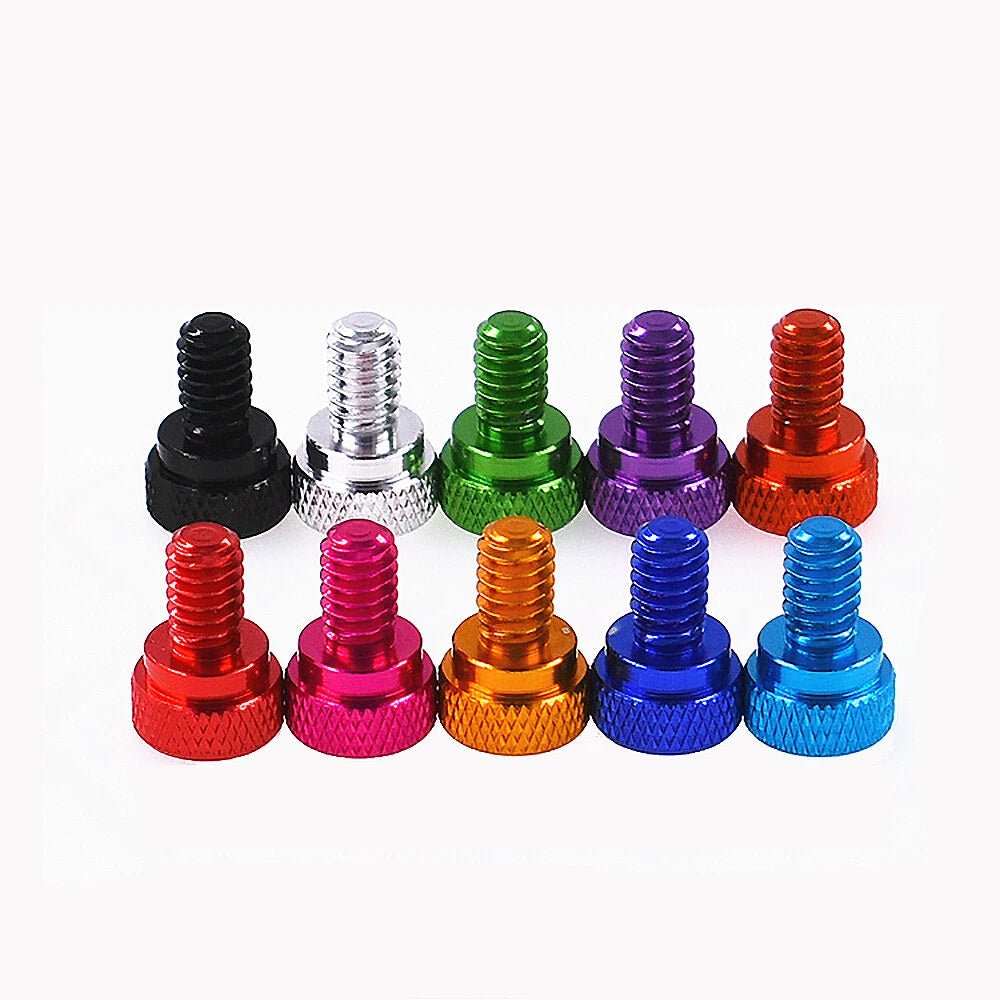 UNC 1/4 - 20 Aluminum Knurled Flat Thumb Screws – Low - Profile Hand Grip Bolts 3/8" (10mm) - HomeDIYer