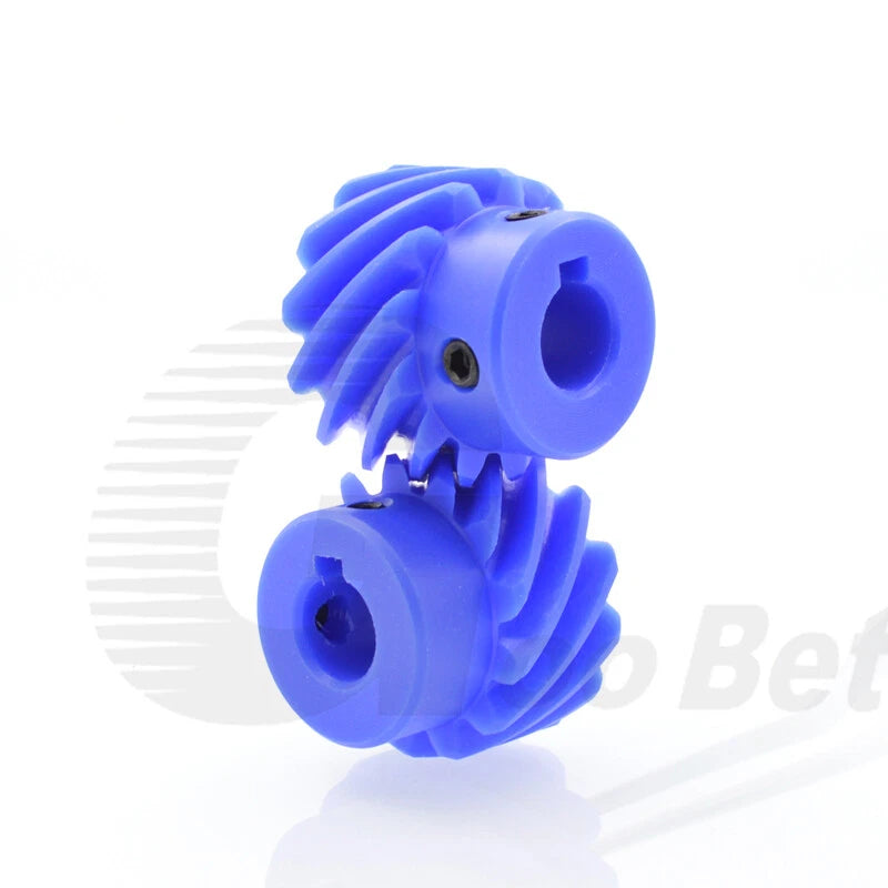 Module 2 Helical Gear 45° Left-hand 13-15 Tooth Nylon Pinion 14-20mm Bore Blue