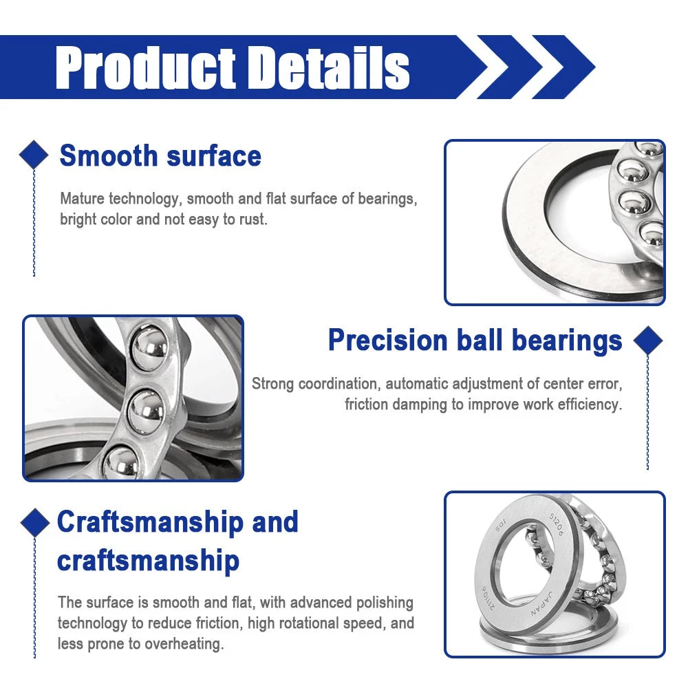 Single Direction Axial Thrust Ball Bearings 51412 51413 51414 51415 51416 51418
