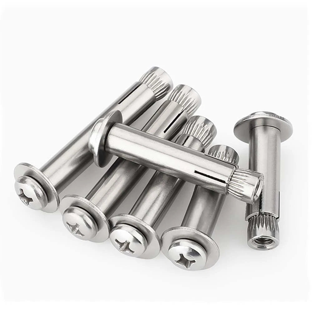 M6 M8 M10 Stainless Steel Expansion Screws — Round Head Phillips Drive, 40–100mm