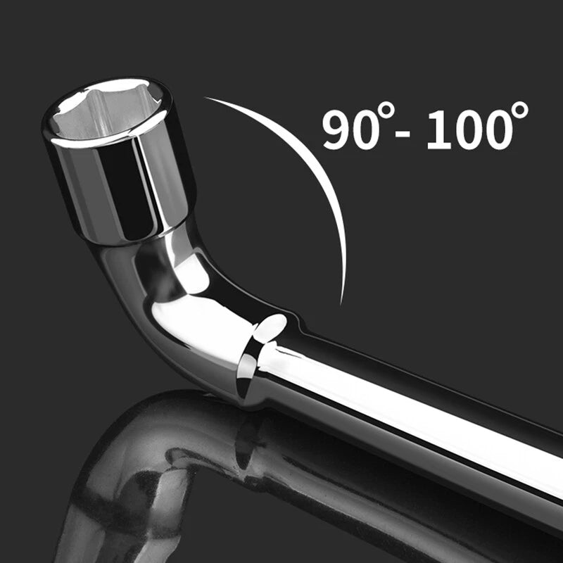 L-Shaped Perforated Hex Socket Wrench Bore Diameter 8-19mm Chrome Vanadium Steel