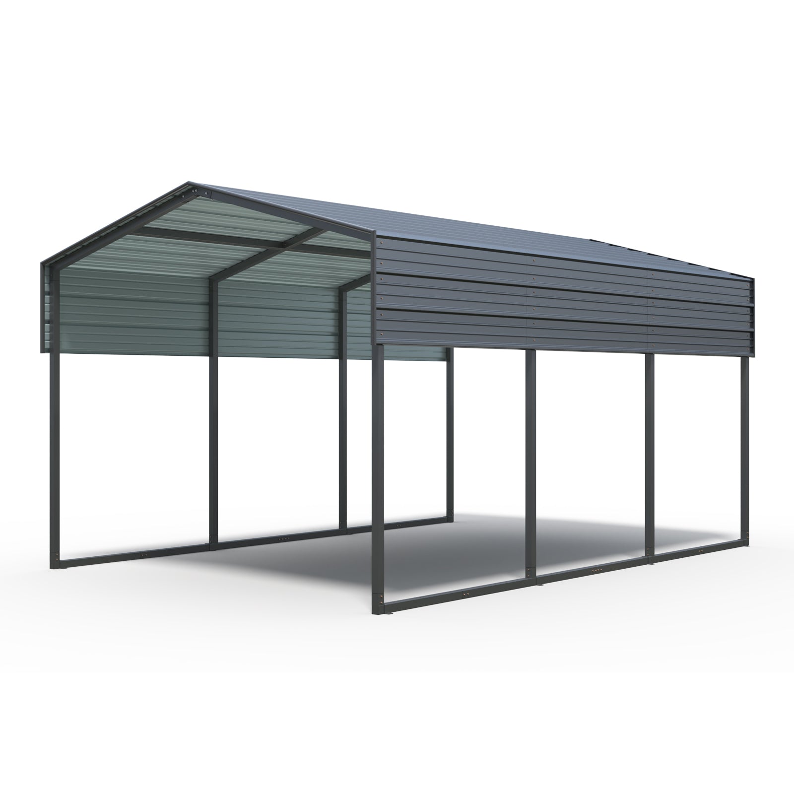Outdoor Carport, 10 X 15 FT Carport, Heavy Duty Carport Canopy with Galvanized Steel Roof and Frame, Metal Carport Large Garage for Driveway Car, Truck ,302 ibs