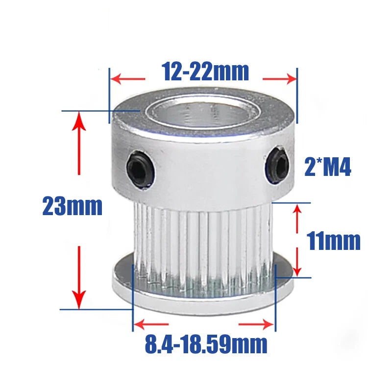 2GT Timing Pulley Synchronous Wheel 14-30 Teeth 6/10mm Belt 4mm-15mm Bore for 3D