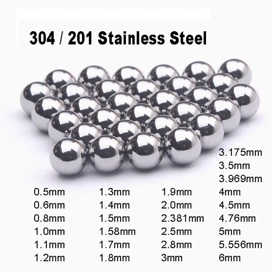 Solid 304-201 Stainless Steel Ball Bearings Precision Bearing Balls 0.5mm- 6mm