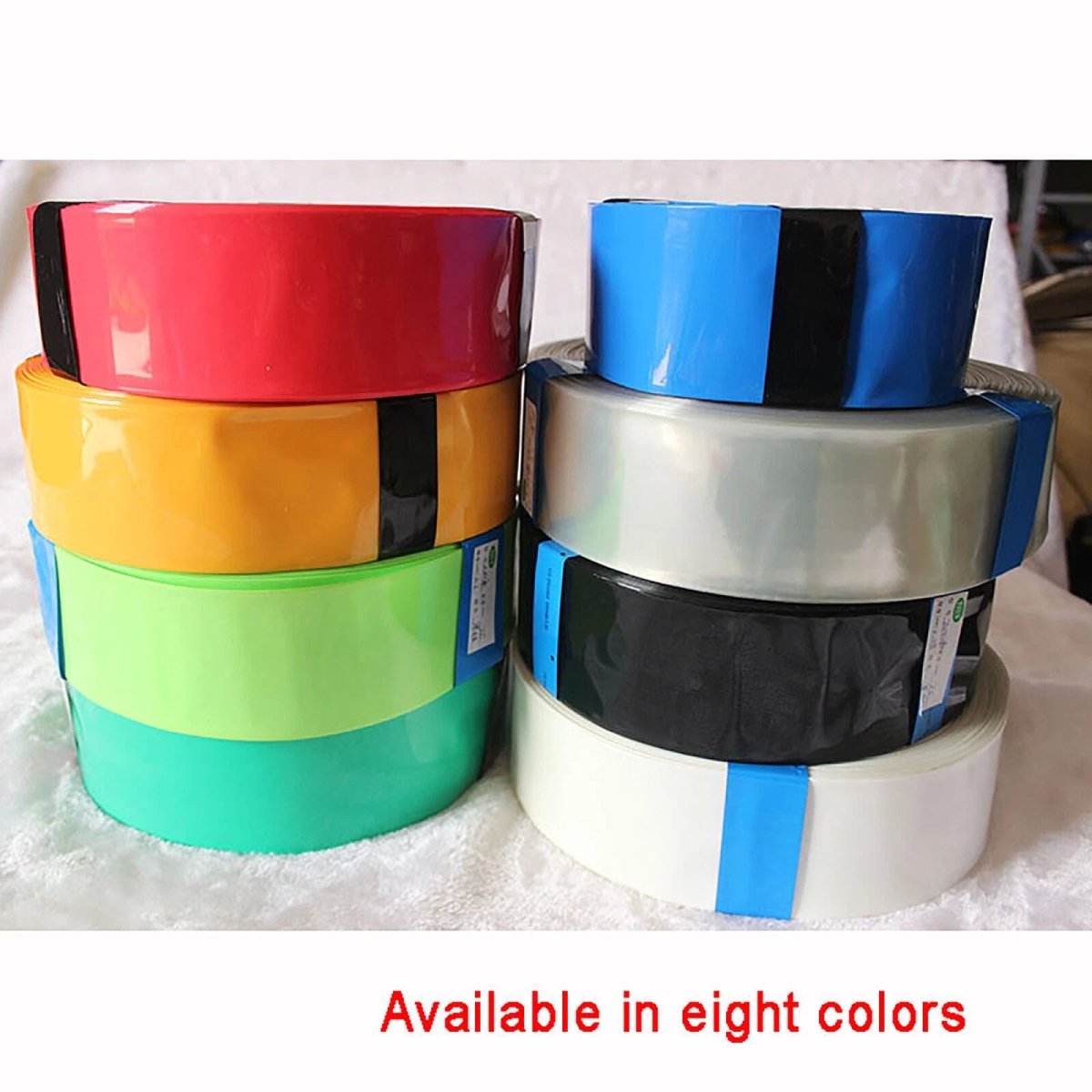 PVC Heat Shrink Tubing for RC Battery Packs — 9mm to 23mm Flat Width, 8 Colors - HomeDIYer