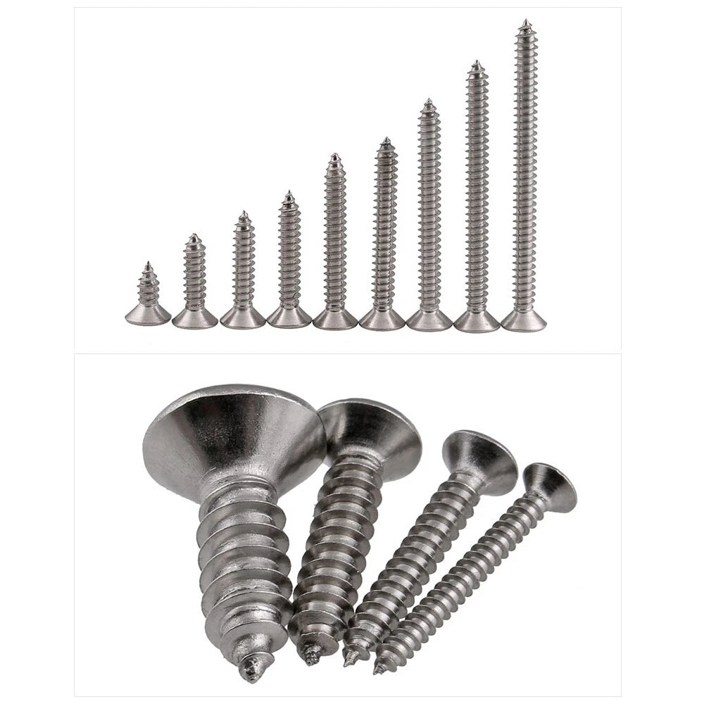 M3–M8 Countersunk Flat Head Self Tapping Screws – A2 Stainless Steel