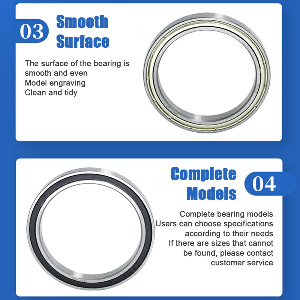 Thin Wall Bearings Deep Groove Ball Bearing ZZ or RZ, Sealed, - Models Complete