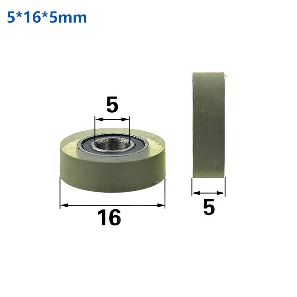 Polyurethane Molded Ball Bearings Pu Rubber Coated Roller Pulley Guiding Wheel