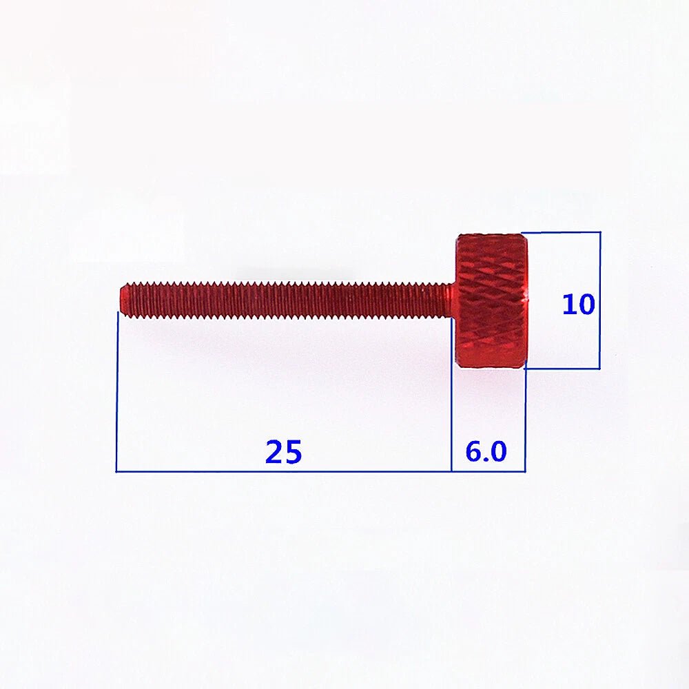 M3 x 25mm Aluminum Flat Knurled Thumb Screws — Computer Screws, 10 Colors - HomeDIYer