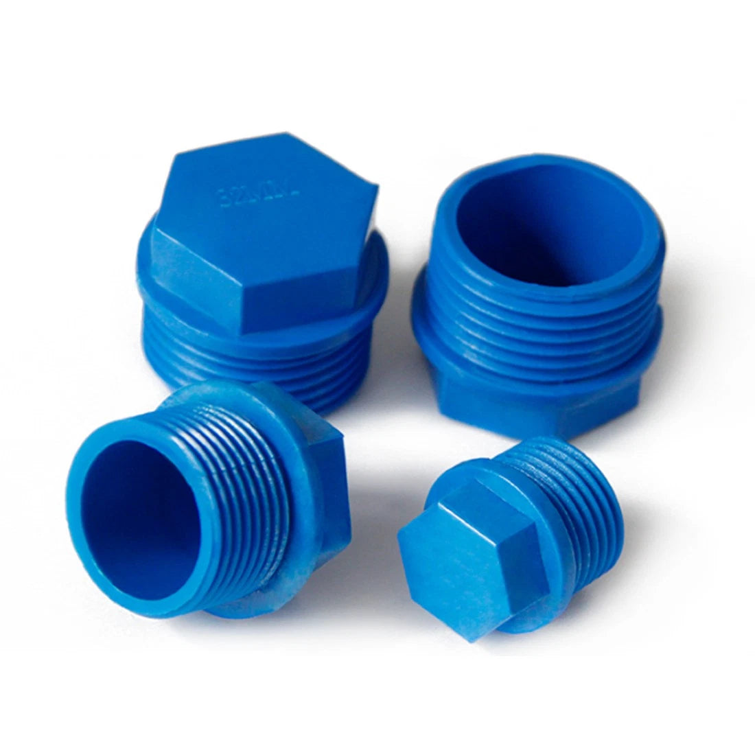 PVC Threaded Plug Male 1 2" 3 8" 1" BSP Pipe Fittings Pond Aquarium Threaded End