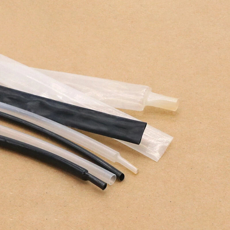 PVDF Heat Shrink Tubing 2:1 Ratio — φ0.8mm to φ25.4mm, 175°C Rated, Black & Transparent