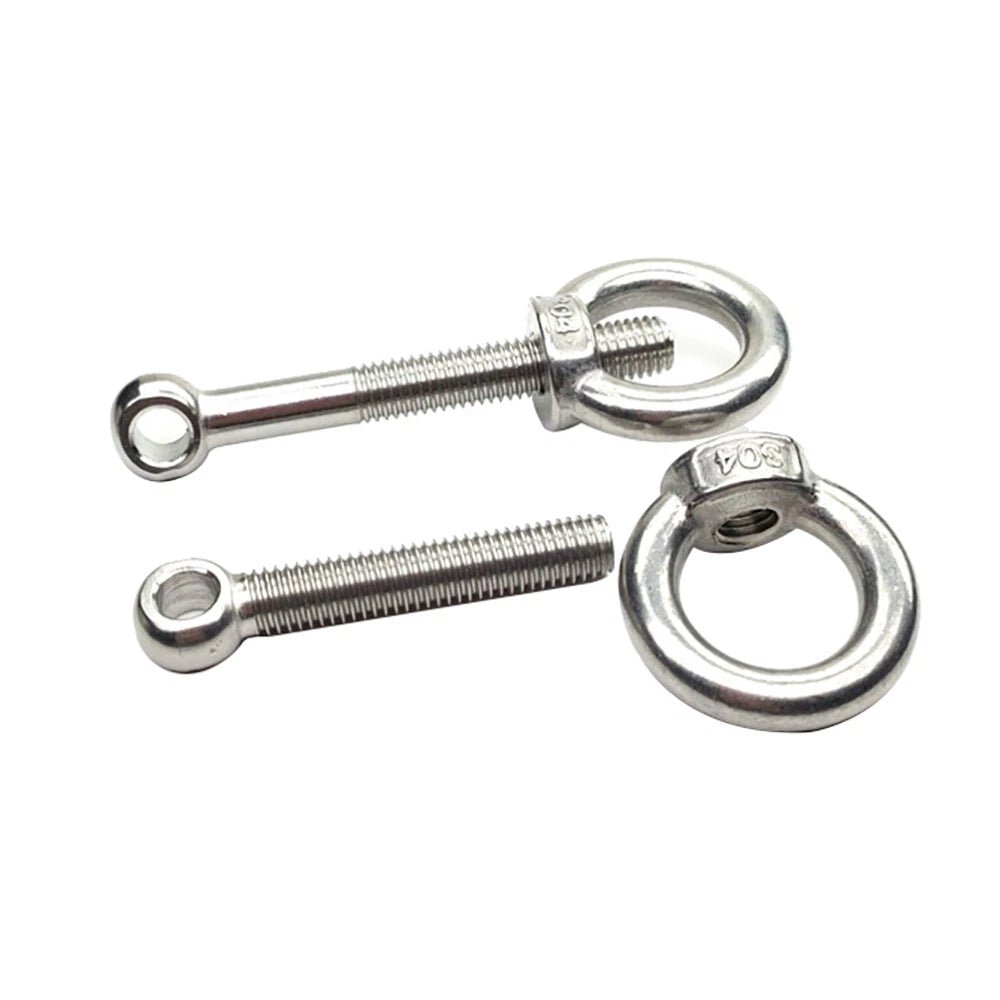 M6 M8 M10 M12 Stainless Steel A2 Lifting Eye Bolts & Eye Nuts Set - HomeDIYer