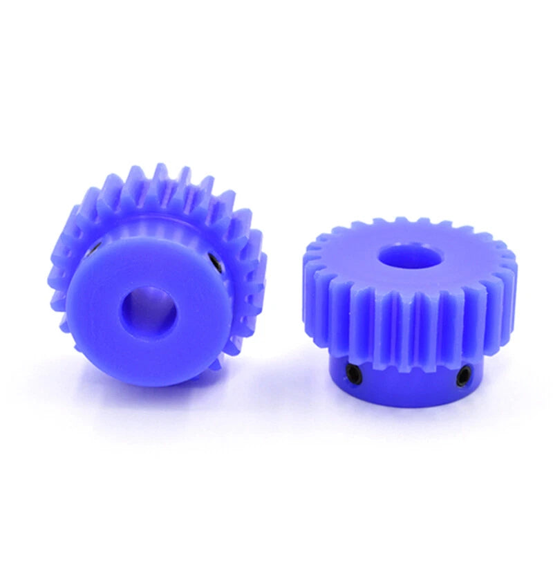 Blue Nylon Spur Gears 1/1.5/2/3Mod Transmission Gear 12-60T With Step Motor Gear