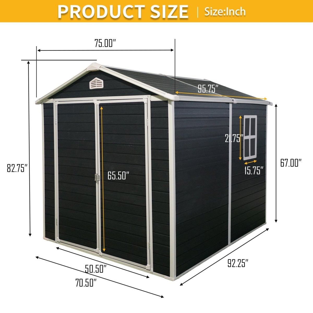 6x8ft Resin Outdoor Storage Shed Kit - Perfect to Store Patio Furniture,Black - HomeDIYer