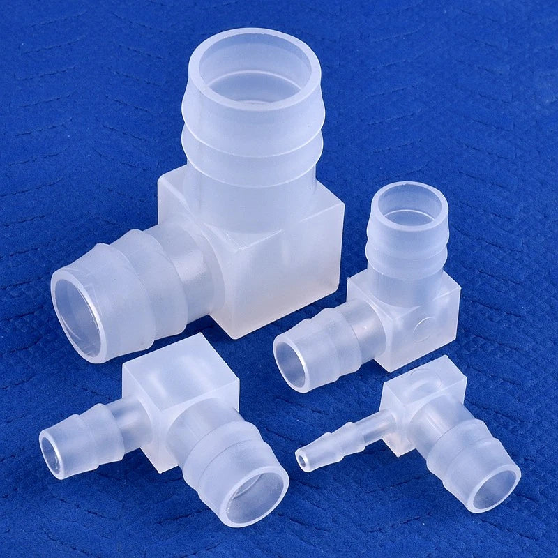 Plastic 90 Degree Elbow Barbed Hose Joiner Reducer Connector L-type Pipe Water