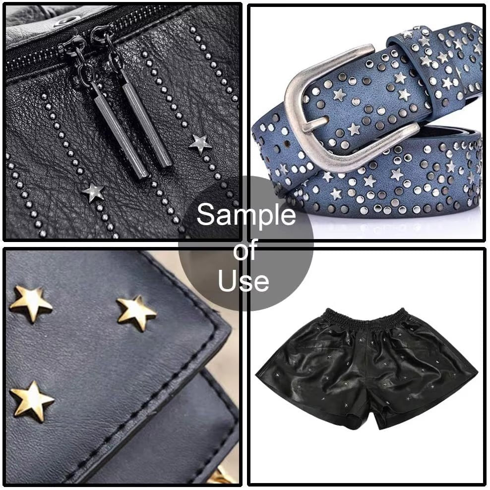 200Sets Gun Metal Star Rivets for Leather Star Rivet Studs Garment Rivets Leather Rivets Studs and Spikes for Leather Craft DIY - HomeDIYer