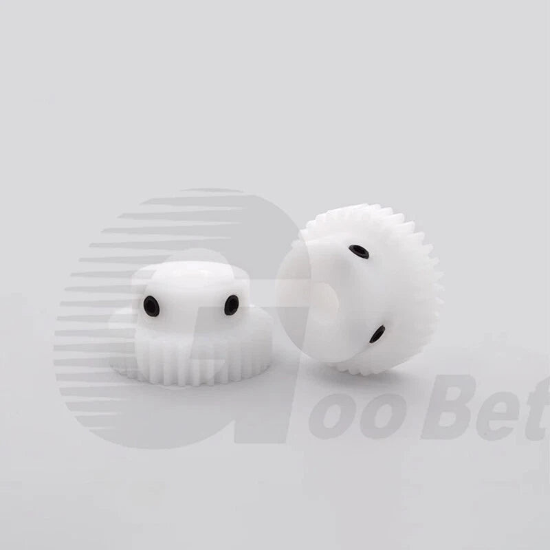 Module 1 Spur Gear POM Plastic 15-40 Tooth with Hub Bore 4-16mm Precision White