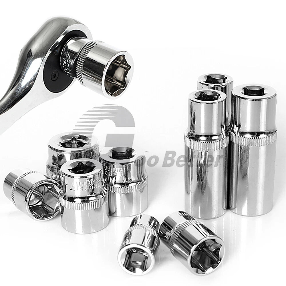 3/8" 6mm-24mm Hex Socket Drive Screwdriver Drill Set Ratchet Wrench Adapter Rod