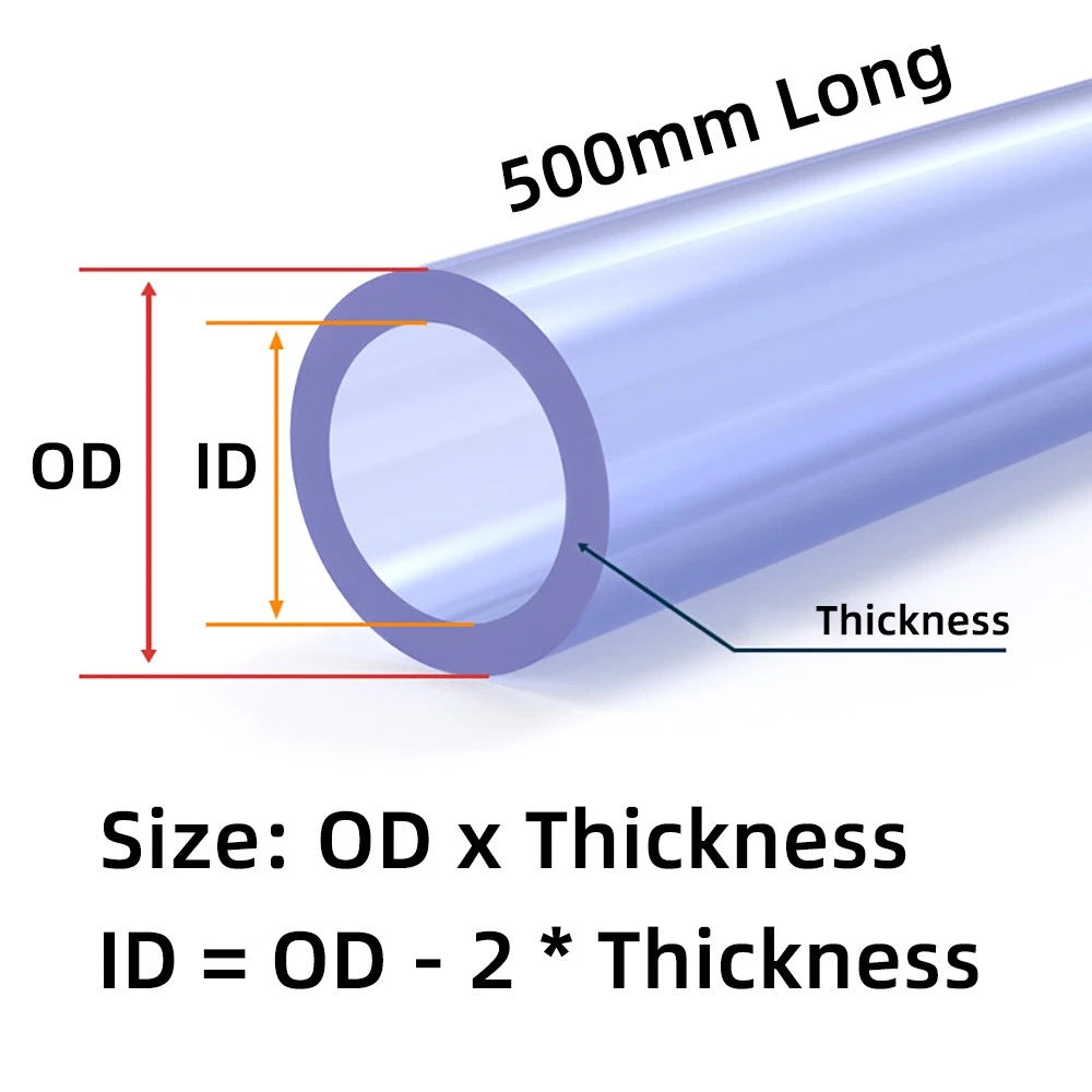 Clear Blue PVC-U Round Tube Pipe | Solvent Weld | 20–110mm OD | 500mm Length