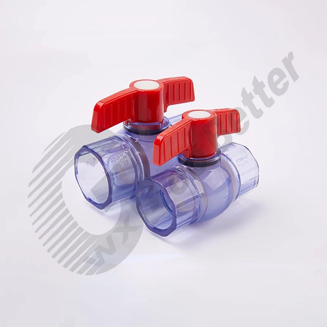 UPVC Ball Valves Clear Φ20mm Φ25mm~Φ63mm UPVC Plumbing Fittings On Off Valves