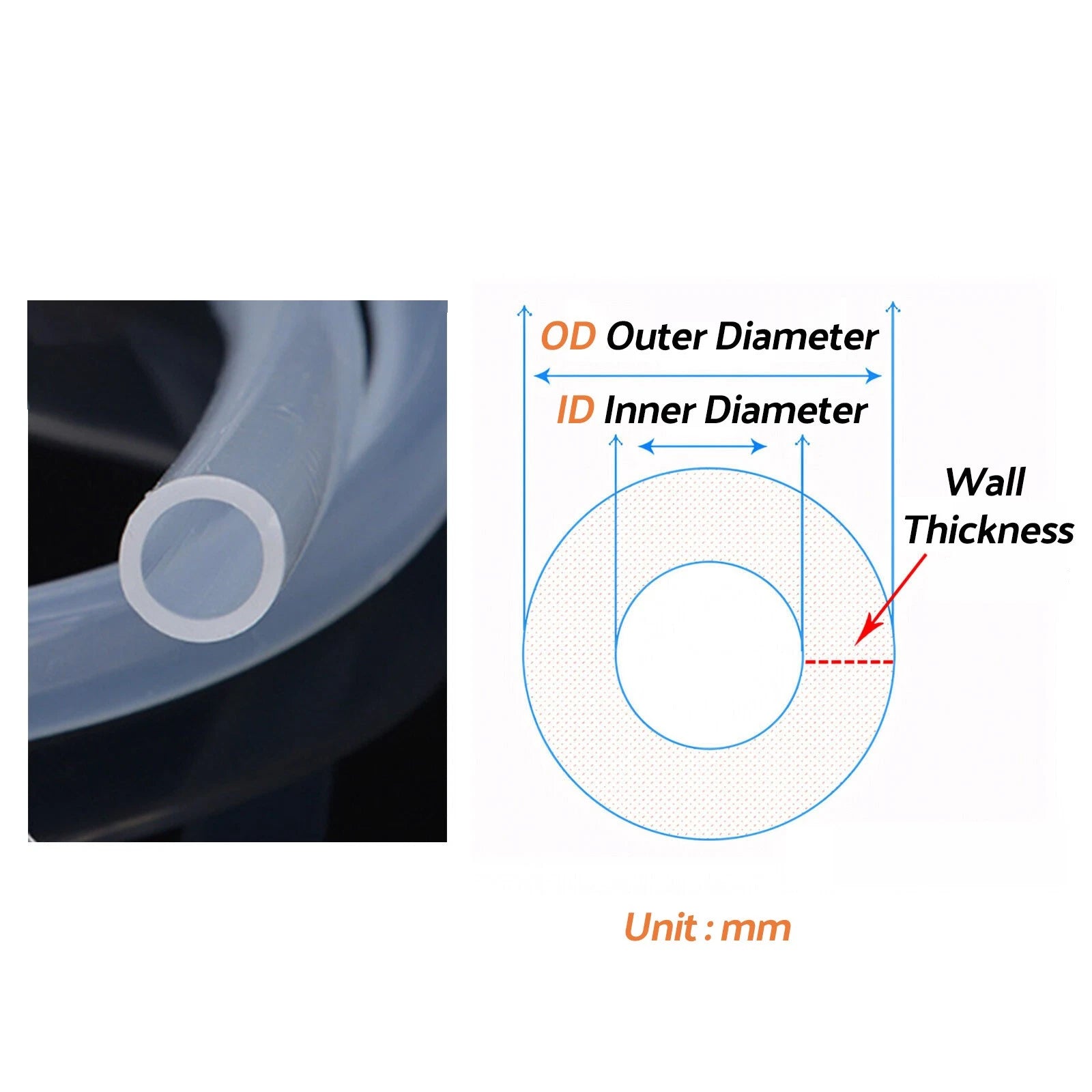 Food Grade Clear Translucent Silicone Tube Heat Resistant Hose Pipe Soft Rubber