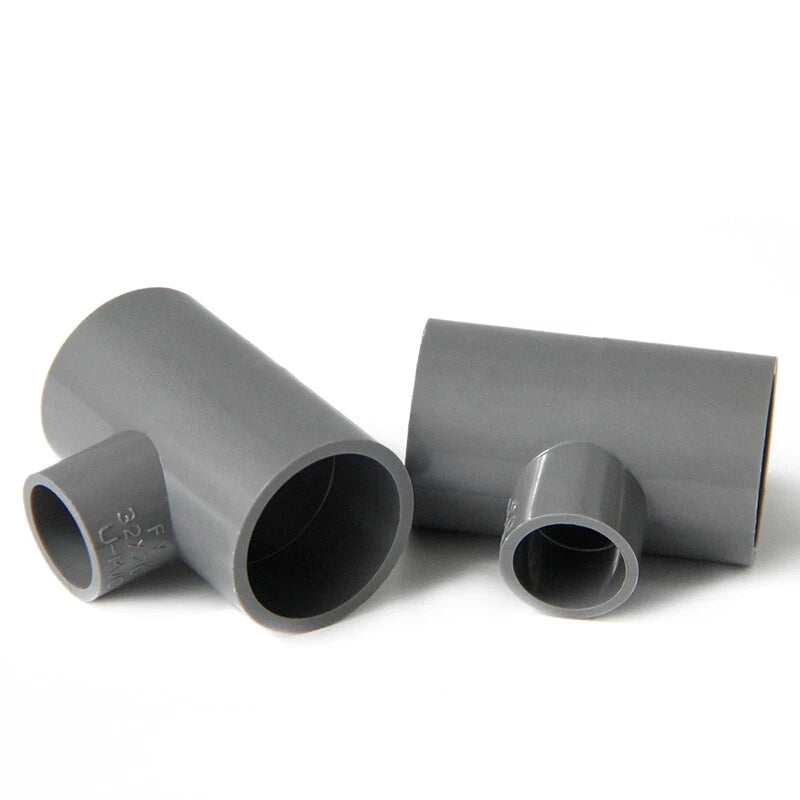 PVC Reducing Tee Pipe & Fittings Solvent Weld Pressure Adapter Connector Grey