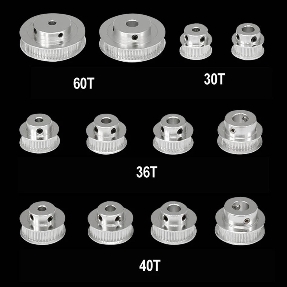 GT2 30/36/40/60T Timing Pulley 5-10mm Bore 6mm Belt Width For 3D Printer Reprap
