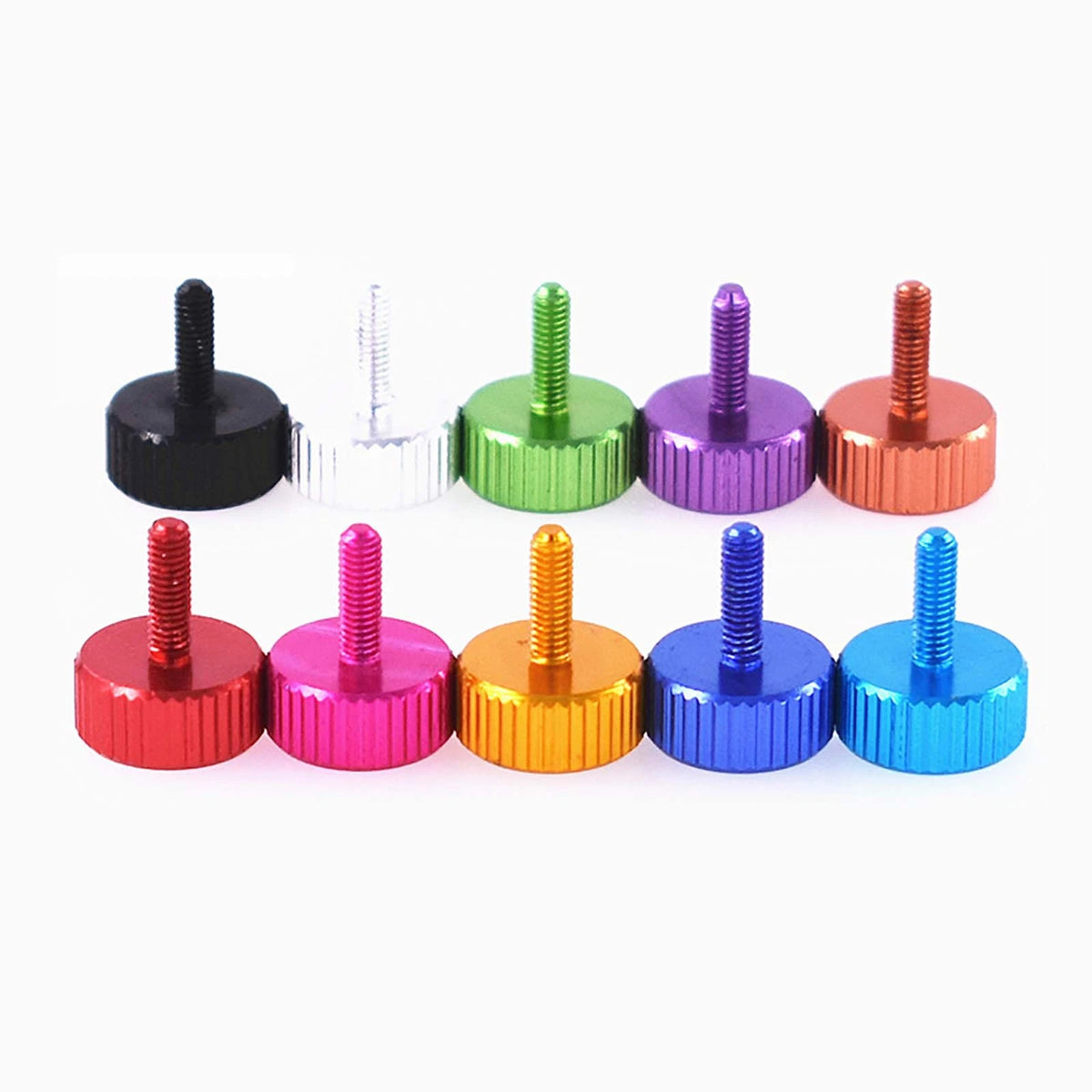 Colorful Thumb Knurled Screws M2.5 M2.6 M4 — Hand Tighten Knob Bolts
