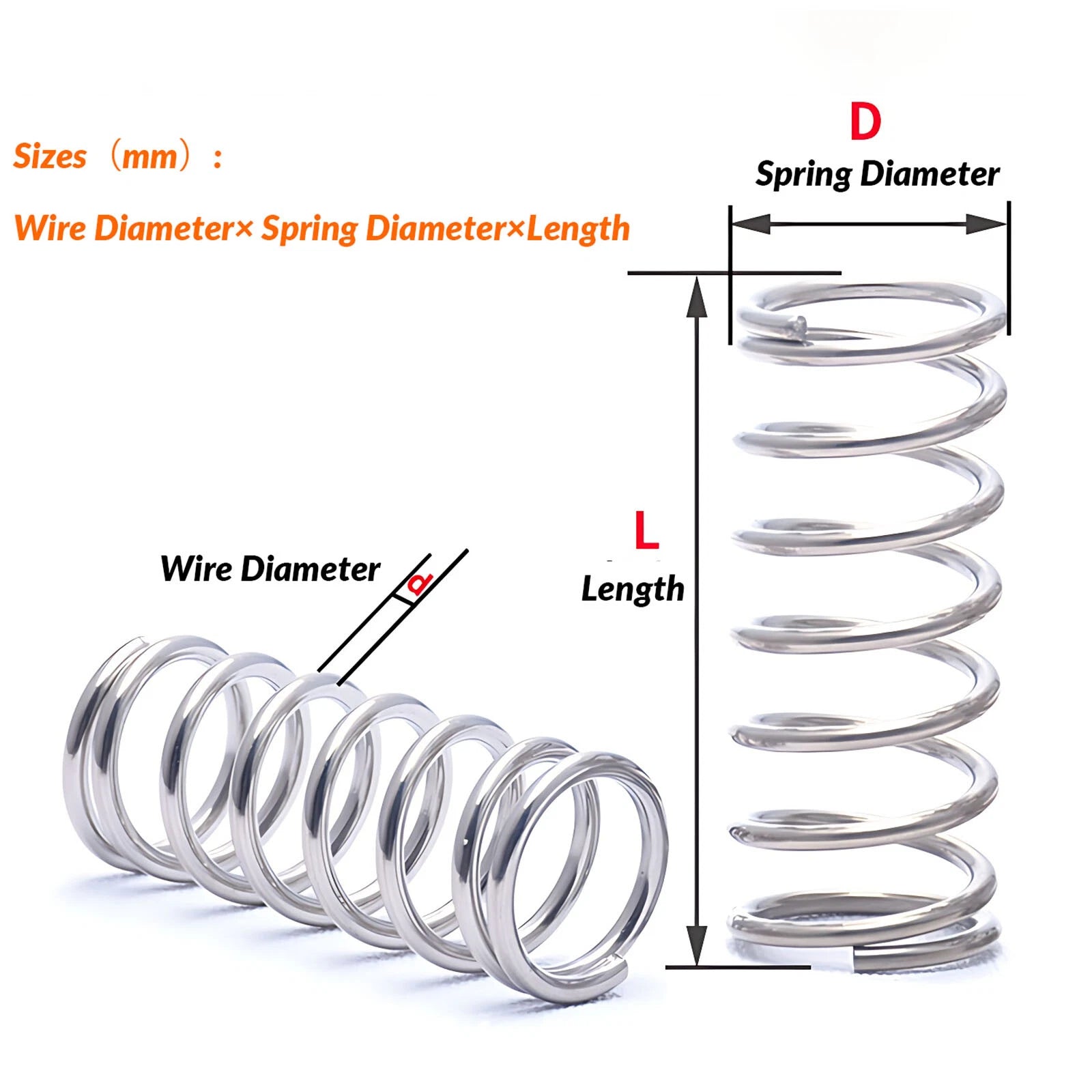 0.5/0.6mm Wire Dia Compression Spring 304 Stainless Steel Pressure Small Springs