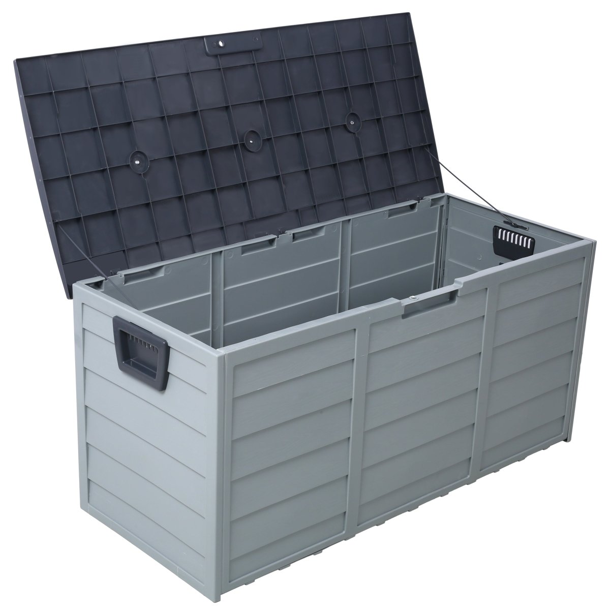75 Gallon Wheeled Resin Deck Box - All - Weather Outdoor Storage with 250LBS Capacity - HomeDIYer