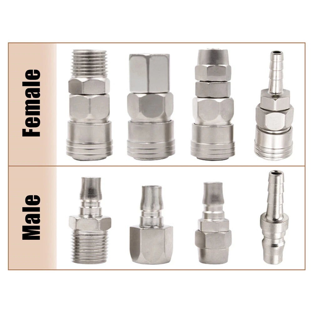 Air Compressor Quick Release Coupler — Plastic & Steel, All Models (1/4" to 1/2")