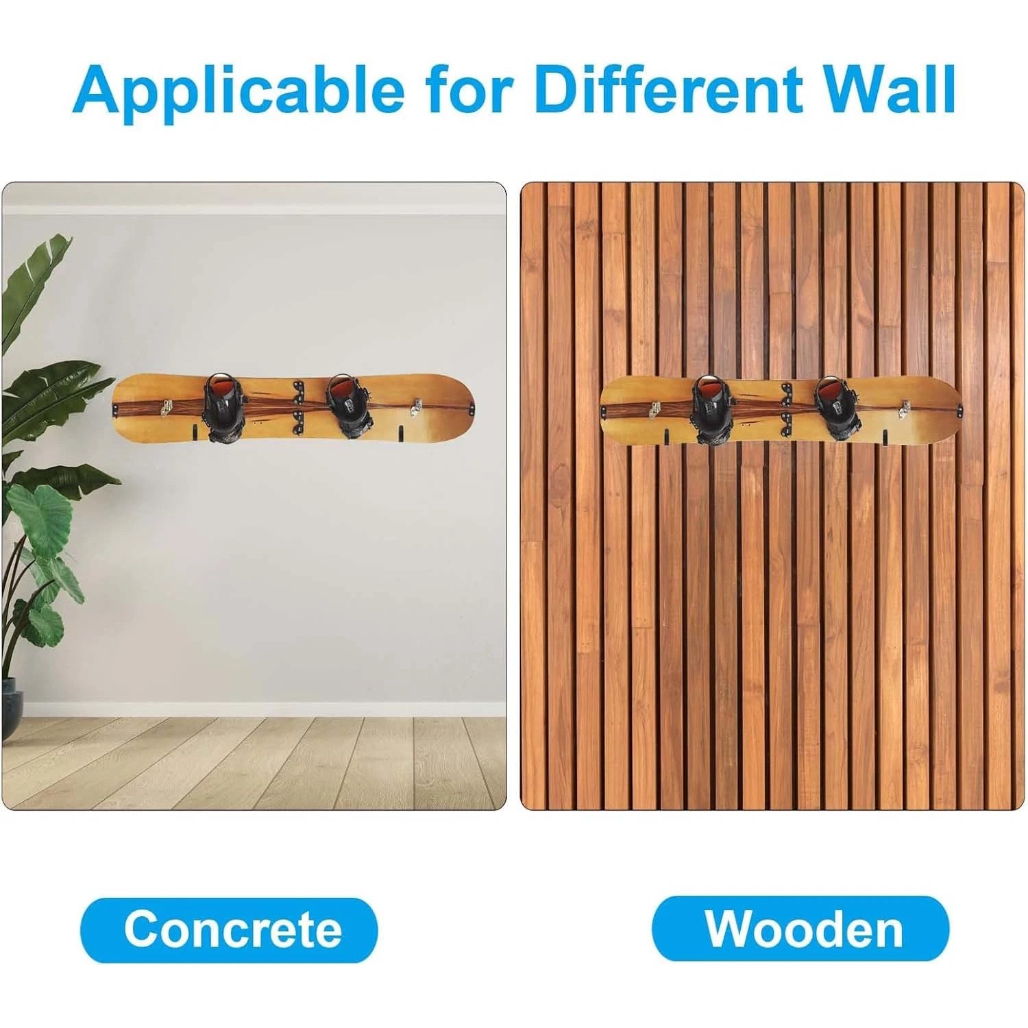 Wall Mount Snowboard Wall Rack Horizontal Snowboard Mount Storage Shelf Brackets