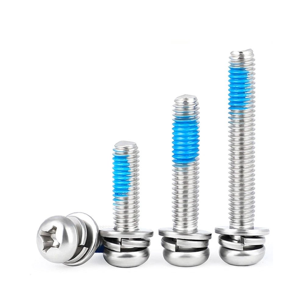 A2 Stainless Steel Phillips Pan Head Machine Screws with Flat & Spring Washers — M2 to M10 - HomeDIYer