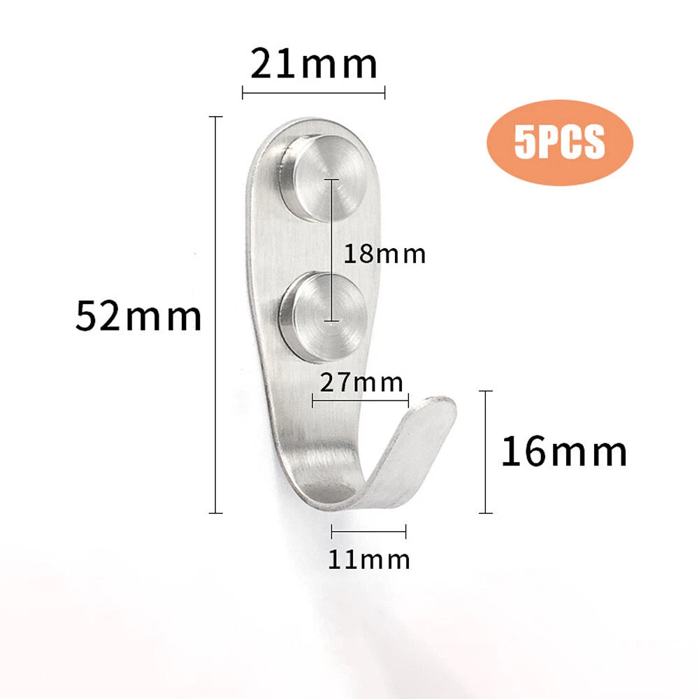 304 Stainless Steel Bathroom Kitchen Wall Door Holder Hook Hanger Hooks