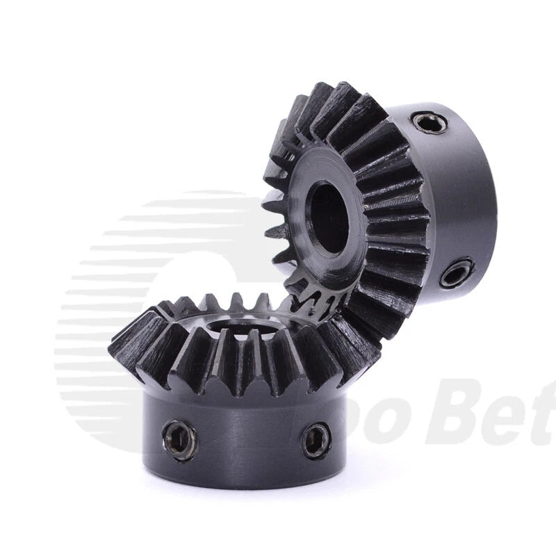Module 3 Bevel Gear C45 Steel Miter Gear 90° 1:1 Pairing 20 Tooth Hardened Black