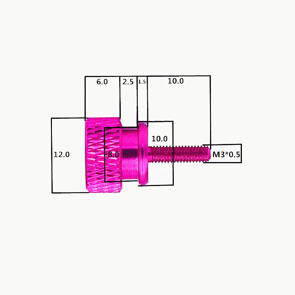 Set Screws M3 *10mm Aluminium Knurled Thumb Screw Flat Thumb Screws Computer DIY