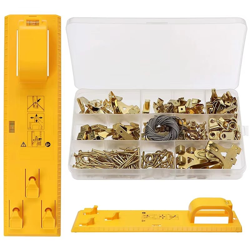 250 Pcs Heavy Duty Picture Hangers Hanging Kit with Level Frame Include Hooks Nails Hanging Wire D Ring Triangular R - HomeDIYer