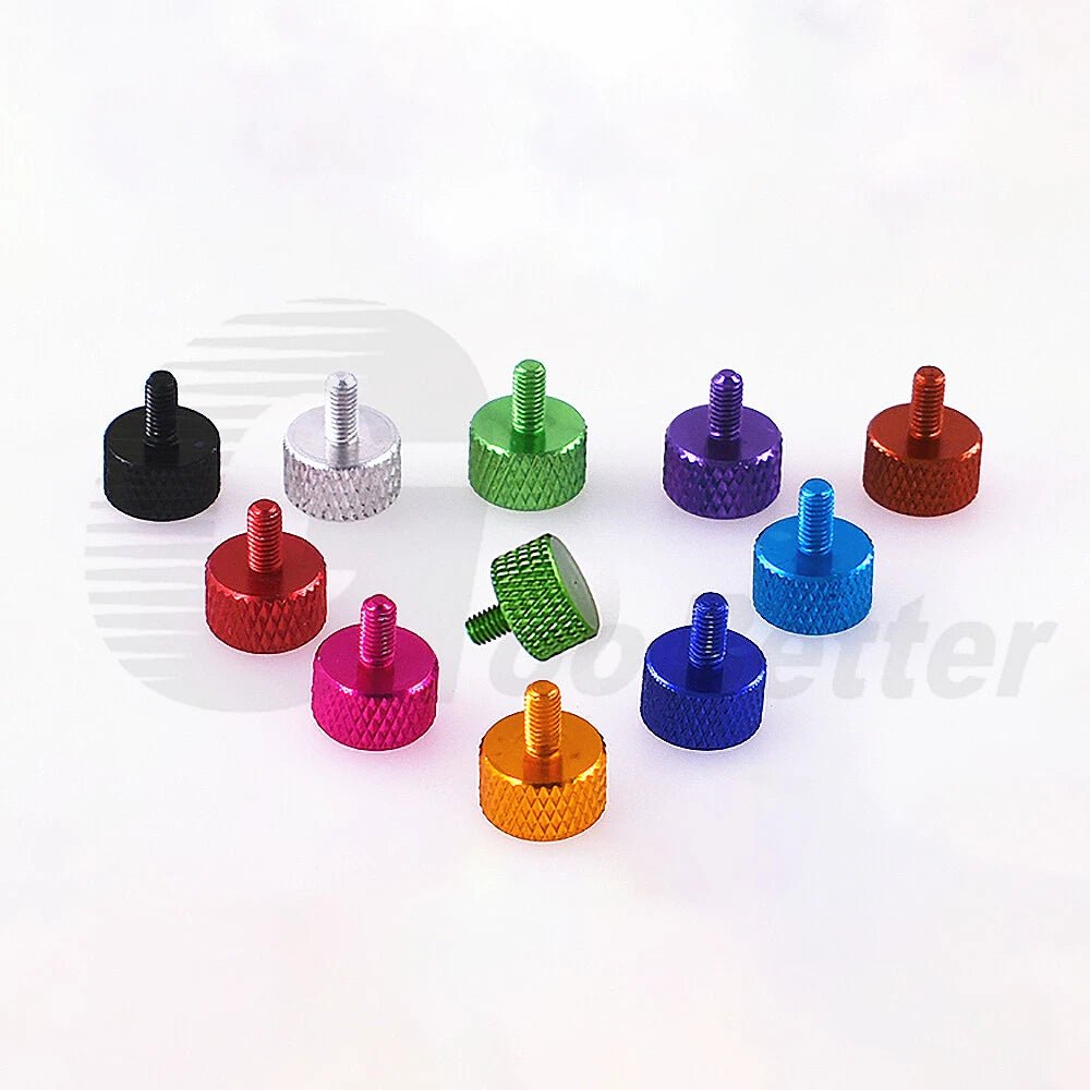 M3 Aluminum Knurled Thumb Screws – 5‑Pack, 5–50mm, Anodized 10 Colors, Hand Grip Bolts - HomeDIYer